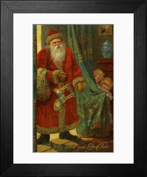 Framed Print : Santa Claus in the living room Framed Print : Santa Claus in the living room