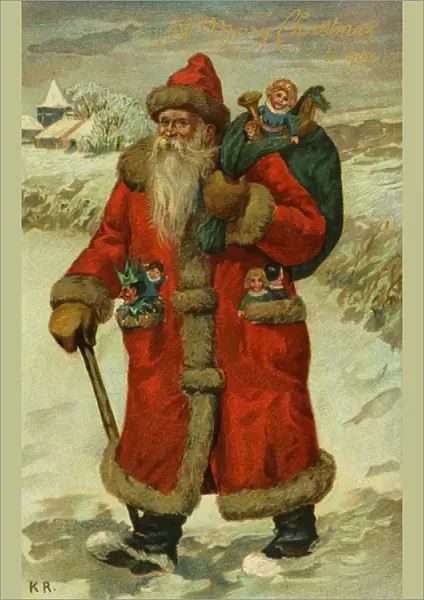 Santa Claus with a sack of toys