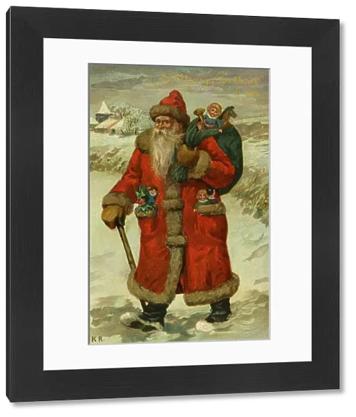 Santa Claus with a sack of toys