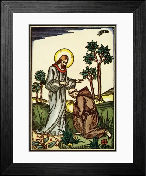 Framed Print : Christ & St Francis Framed Print : Christ & St Francis