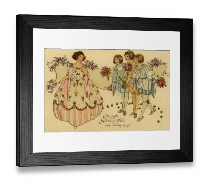 Framed Print : Beautiful girl & her suitors Framed Print : Beautiful girl & her suitors