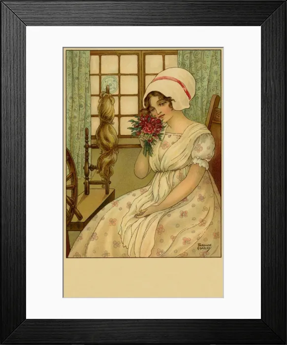 Framed Print : Girl at a spinning wheel Framed Print : Girl at a spinning wheel