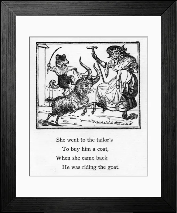 Framed Print : Mother Hubbard nursery rhyme Framed Print : Mother Hubbard nursery rhyme