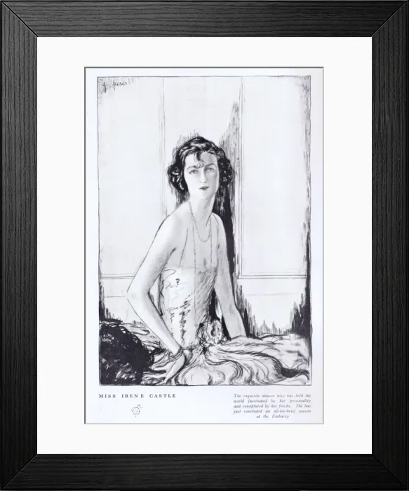 Framed Print : A sketch by Peres of Irene Castle Framed Print : A sketch by Peres of Irene Castle
