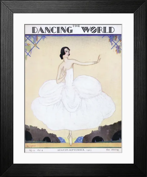 Framed Print : Art deco cover of The Dancing World Magazine by Peres Framed Print : Art deco cover of The Dancing World Magazine by Peres
