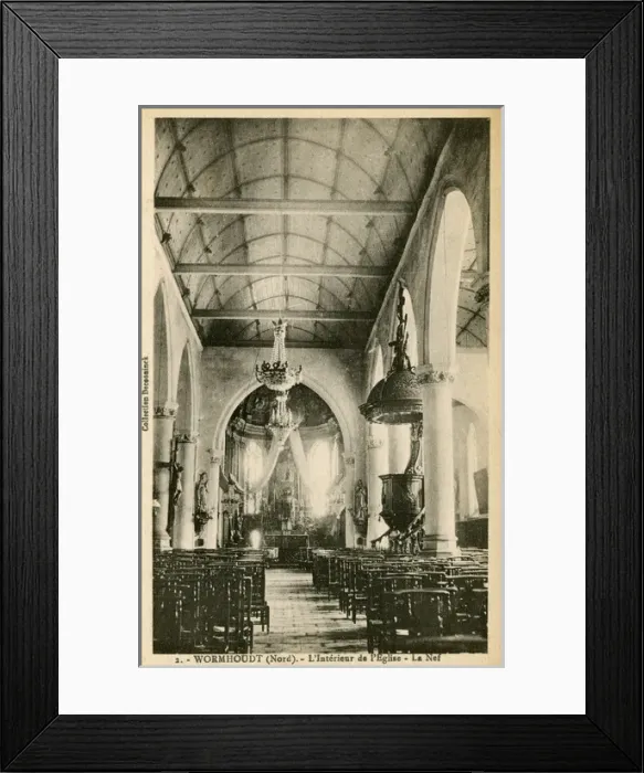 Framed Print : Wormhoudt, France - Interior of Church Framed Print : Wormhoudt, France - Interior of Church