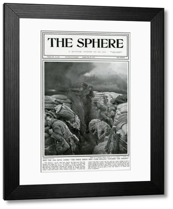 Framed Print : Ghostly green cloud gas rolling towards the trench 1915 Framed Print : Ghostly green cloud gas rolling towards the trench 1915