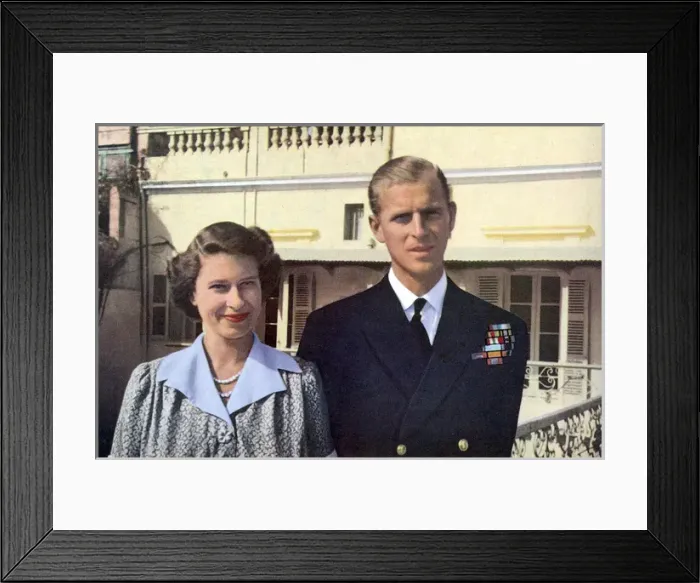 Framed Print : Princess Elizabeth & Duke of Edinburgh in Malta Framed Print : Princess Elizabeth & Duke of Edinburgh in Malta