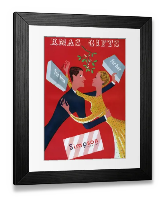 Framed Print : Simpson of Piccadilly advertisement, 1950 - Xmas gifts Framed Print : Simpson of Piccadilly advertisement, 1950 - Xmas gifts