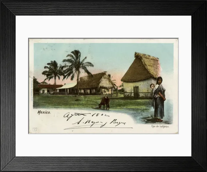 Framed Print : Mexico - Indigenous Village Scene - Mother and Child Framed Print : Mexico - Indigenous Village Scene - Mother and Child
