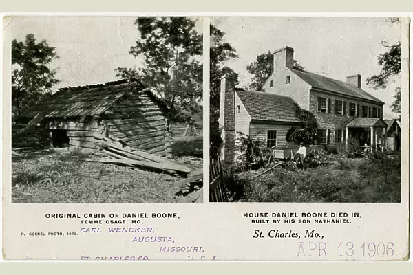 Daniel Boones Cabin and the house in which he died