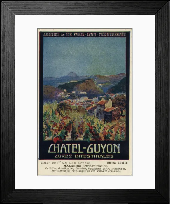 Framed Print : French Railways Promo card - Chatel-Guyon Spa Retreat Framed Print : French Railways Promo card - Chatel-Guyon Spa Retreat
