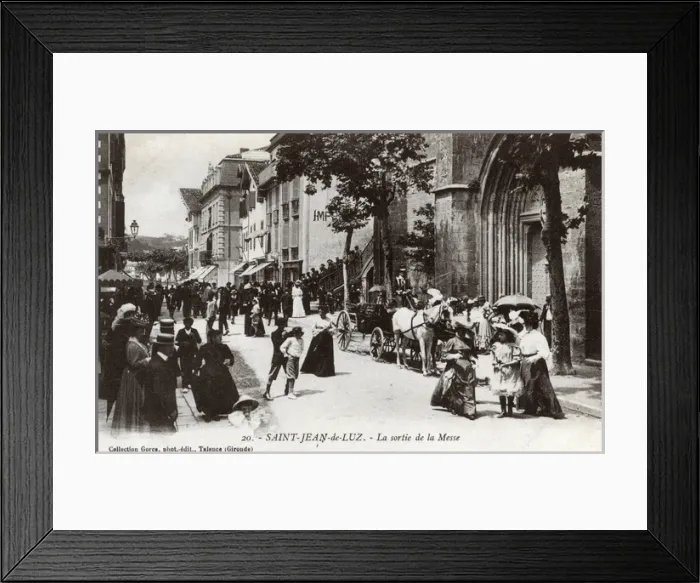 Framed Print : Saint-Jean-de-Luz, Pyrenees-Atlantiques, France - After Mass