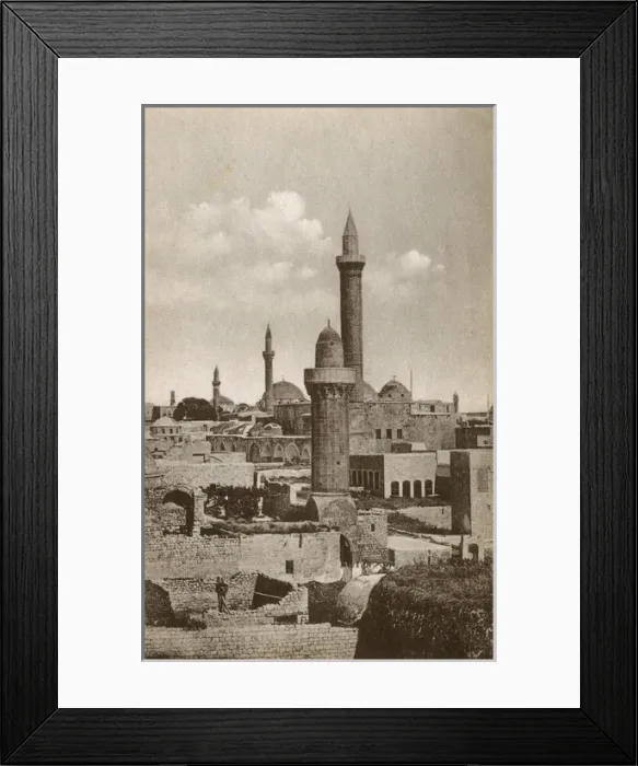 Framed Print : View of the Minarets and rooftops of Aleppo, Syria Framed Print : View of the Minarets and rooftops of Aleppo, Syria