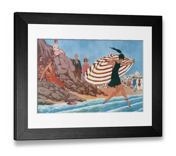 Framed Print : The Plage by A. Vallee Framed Print : The Plage by A. Vallee