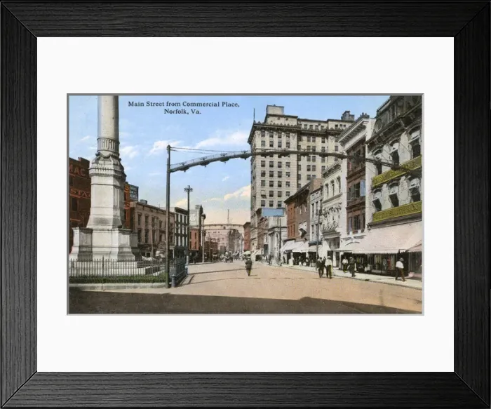 Framed Print : Main Street from Commercial Place - Norfolk Virginia, USA Framed Print : Main Street from Commercial Place - Norfolk Virginia, USA