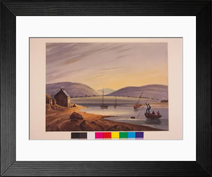 Framed Print : Cushendun (c1828). Nicholl, Andrew 1804 - 1886. Date: 1828 Framed Print : Cushendun (c1828). Nicholl, Andrew 1804 - 1886. Date: 1828