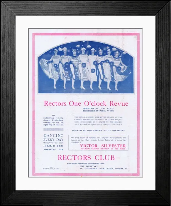 Framed Print : Advert for the cabaret show Rectors One O Clock Revue Framed Print : Advert for the cabaret show Rectors One O Clock Revue