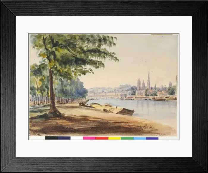 Framed Print : Rouen (1846). Moore, James 1819 - 1883. Date: 1846 Framed Print : Rouen (1846). Moore, James 1819 - 1883. Date: 1846