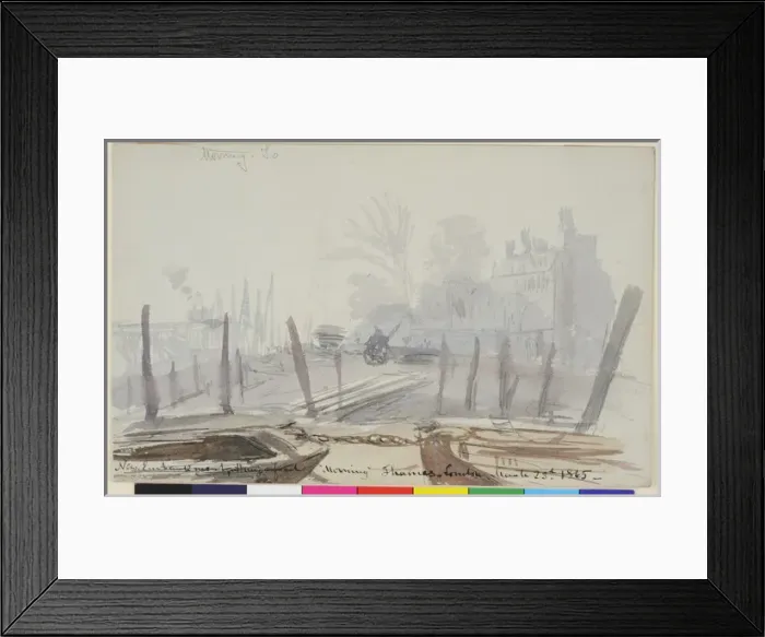 Framed Print : New Embankment, Hungerford, Thames, London Morning Framed Print : New Embankment, Hungerford, Thames, London Morning