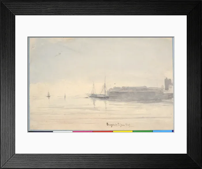 Framed Print : Bangor (1849). Moore, James 1819 - 1883. Date: 1849 Framed Print : Bangor (1849). Moore, James 1819 - 1883. Date: 1849