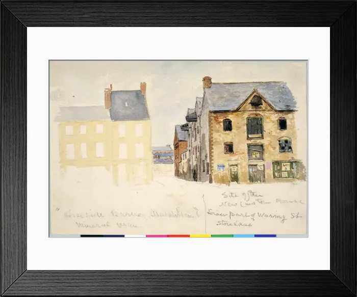 Framed Print : Site of the New Custom House, Lower Part of Waring Street Framed Print : Site of the New Custom House, Lower Part of Waring Street