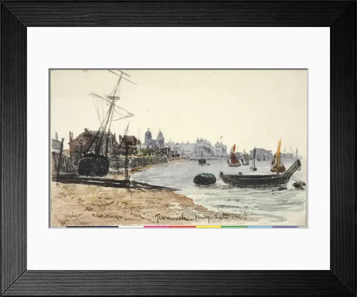 Framed Print : Greenwich (1863). Moore, James 1819 - 1883. Date: 1863 Framed Print : Greenwich (1863). Moore, James 1819 - 1883. Date: 1863