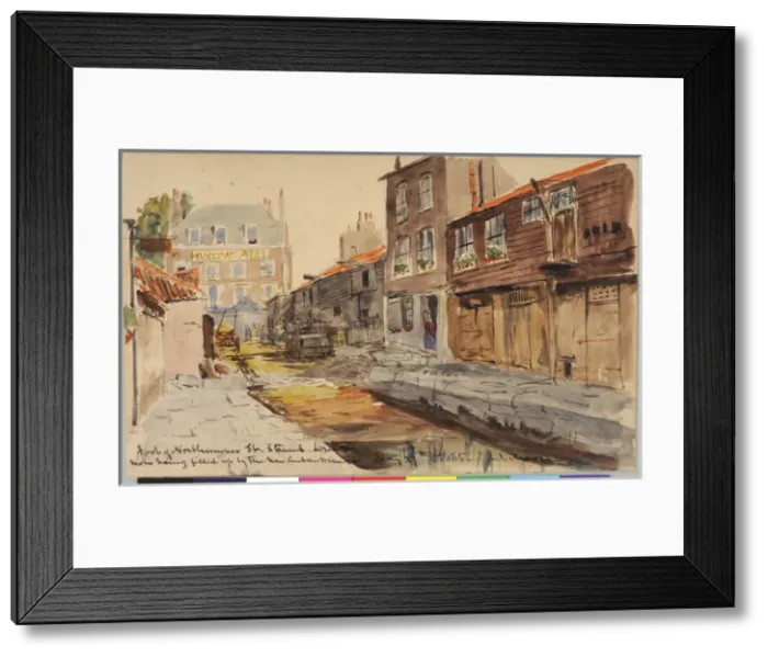 Framed Print : Foot of Northumberland Street, Strand, London Framed Print : Foot of Northumberland Street, Strand, London