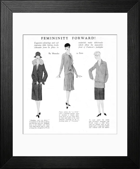 Framed Print : Frocks by Worth and Patou, Paris, 1926 Framed Print : Frocks by Worth and Patou, Paris, 1926