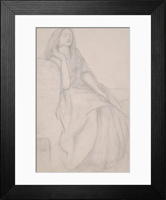 Framed Print : Drawing of Elizabeth Siddal, for The Return of Tibullus to D Framed Print : Drawing of Elizabeth Siddal, for The Return of Tibullus to D