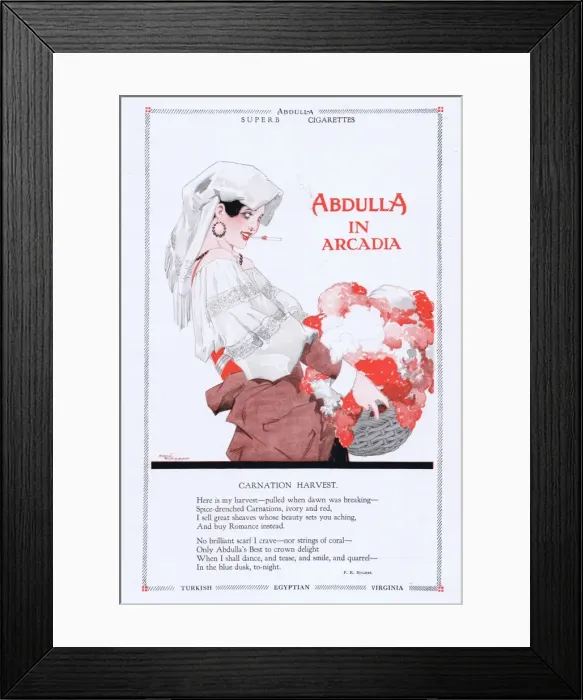 Framed Print : Cigarette advert for Abdulla in Arcadia, London, 1926
