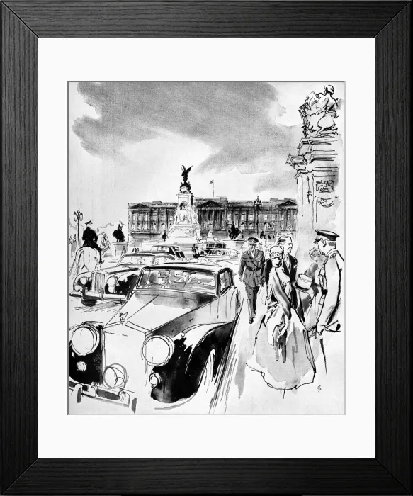 Framed Print : Cars in the Mall proceeding to Buckingham Palace, Season Framed Print : Cars in the Mall proceeding to Buckingham Palace, Season