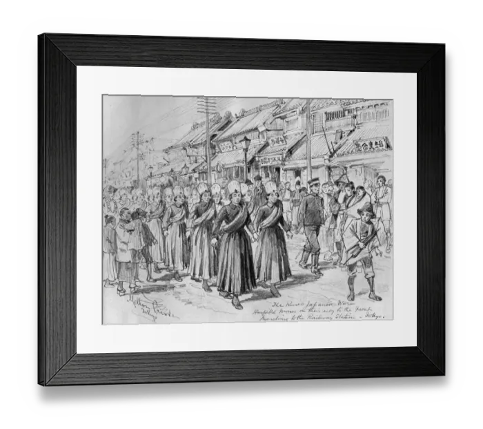 Framed Print : Red Cross in Japan, nurses for the front, 1904 Framed Print : Red Cross in Japan, nurses for the front, 1904
