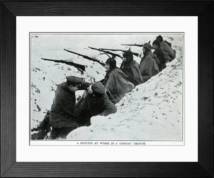 Framed Print : Dentist at work in a German trench Framed Print : Dentist at work in a German trench