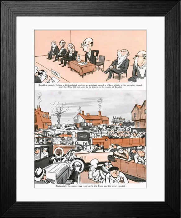 Framed Print : The Deserted Village by H M Bateman Framed Print : The Deserted Village by H M Bateman