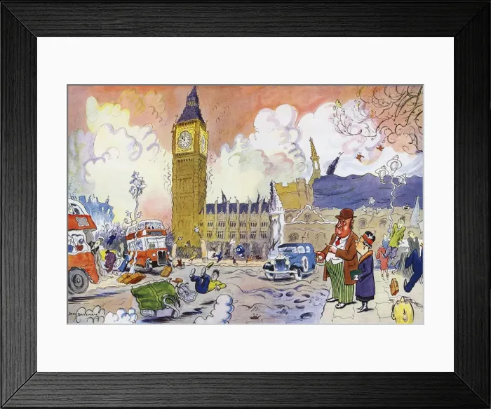 Framed Print : The man Who Said Big Ben Was Wrong by H M Bateman Framed Print : The man Who Said Big Ben Was Wrong by H M Bateman