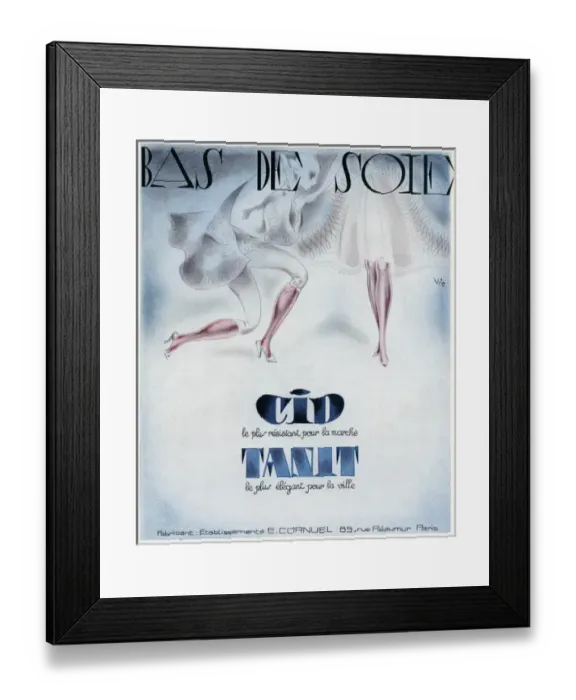 Framed Print : Advertisement for silk stockings Framed Print : Advertisement for silk stockings