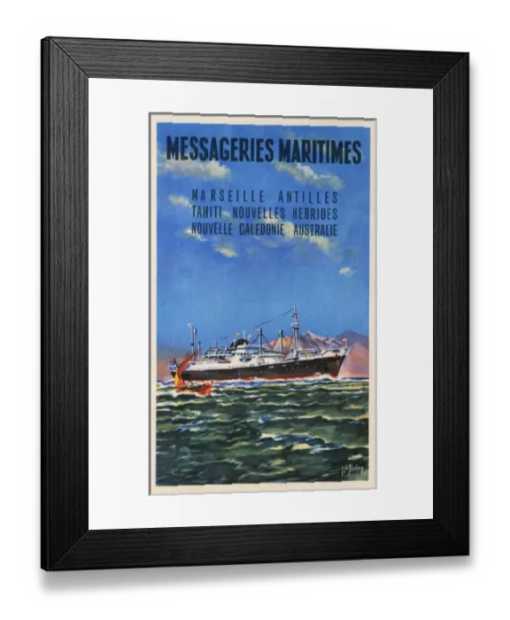 Framed Print : Messageries Maritimes - Promotional postcard Framed Print : Messageries Maritimes - Promotional postcard