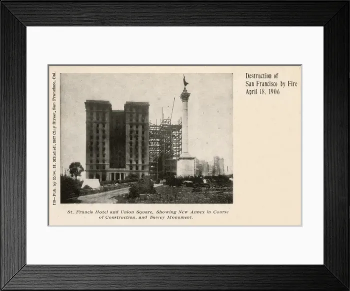 Framed Print : San Francisco Earthquake - St. Francis Hotel, Dewey Monument Framed Print : San Francisco Earthquake - St. Francis Hotel, Dewey Monument