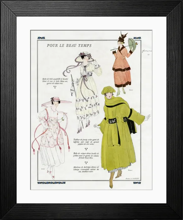 Framed Print : Advertisement for Poiret and Jenny fashions Framed Print : Advertisement for Poiret and Jenny fashions