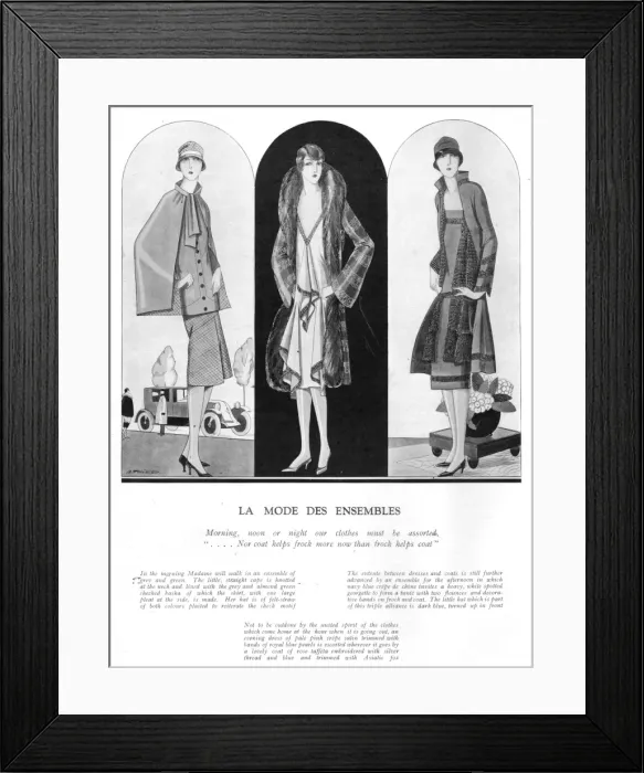 Framed Print : La Mode des Ensembles - three fashionable ensembles Framed Print : La Mode des Ensembles - three fashionable ensembles