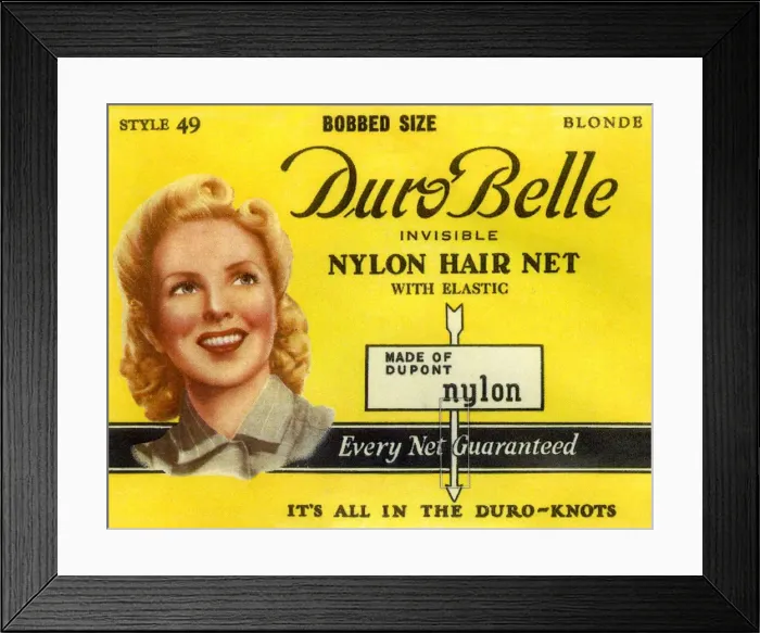 Framed Print : Vintage Hairnet Packaging - Duro Belle Nylon Hair Net Framed Print : Vintage Hairnet Packaging - Duro Belle Nylon Hair Net