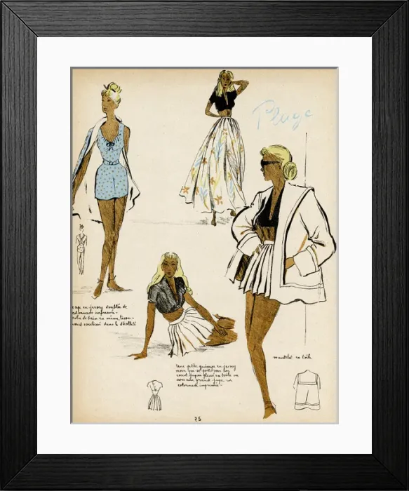 Framed Print : Beach Wear 1940s Framed Print : Beach Wear 1940s