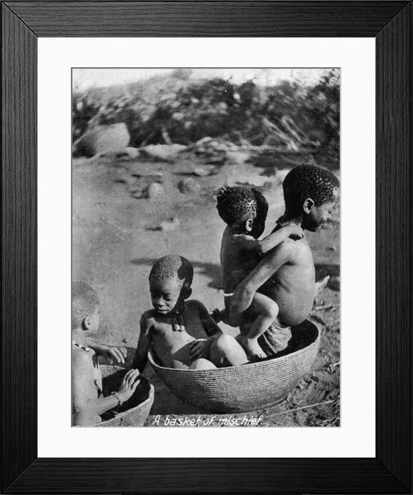 Framed Print : Native African Matabele children playing Framed Print : Native African Matabele children playing