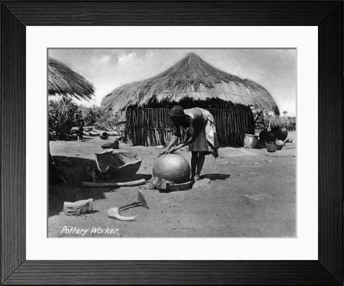 Framed Print : Native African Matabele pottery worker Framed Print : Native African Matabele pottery worker