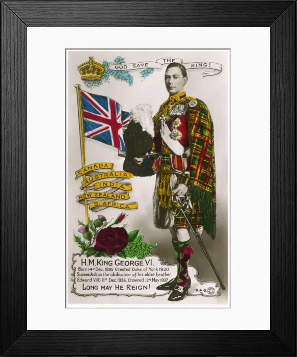 Framed Print : King George VI - Coronation Souvenir Postcard Framed Print : King George VI - Coronation Souvenir Postcard
