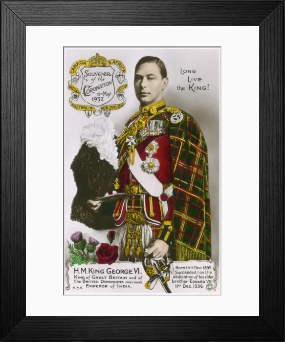Framed Print : King George VI - Coronation Souvenir Postcard Framed Print : King George VI - Coronation Souvenir Postcard