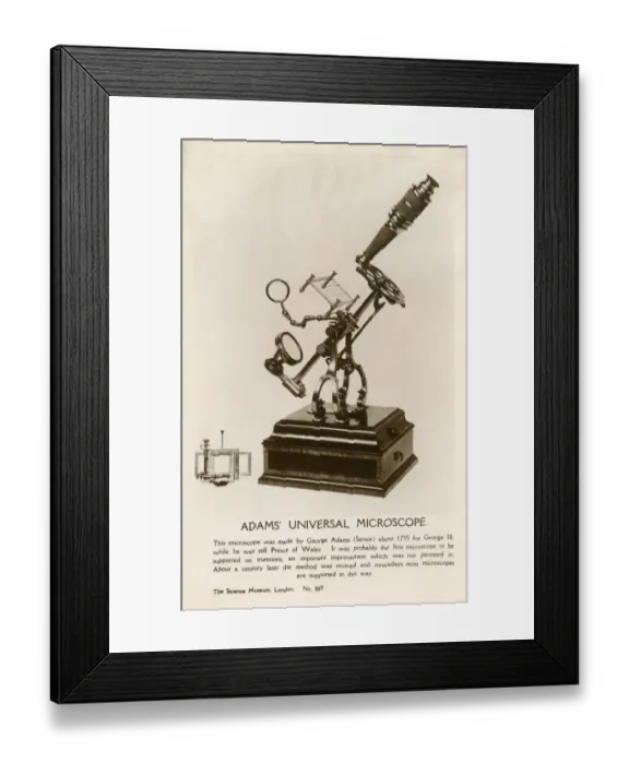 Framed Print : Adams Universal Microscope Framed Print : Adams Universal Microscope