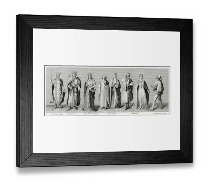 Framed Print : Medieval costume, 10th to 14th century Framed Print : Medieval costume, 10th to 14th century