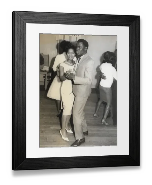 Framed Print : Dance - black couple lady in white shoes Nottingham Framed Print : Dance - black couple lady in white shoes Nottingham